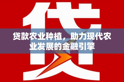 宁陵贷款农业种植，助力现代农业发展的金融引擎