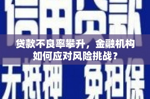 宜黄贷款不良率攀升，金融机构如何应对风险挑战？