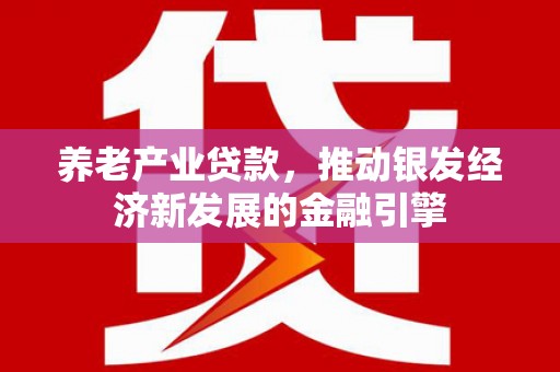 贞丰养老产业贷款，推动银发经济新发展的金融引擎