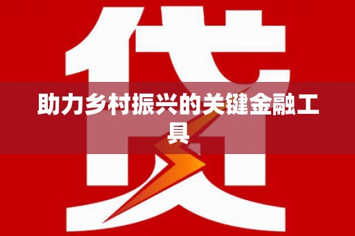 长滨助力乡村振兴的关键金融工具