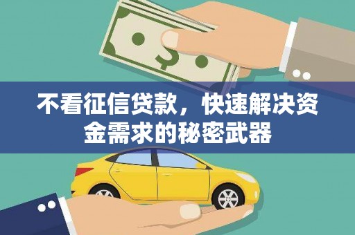 虞城不看征信贷款，快速解决资金需求的秘密武器