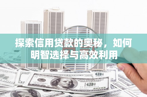 济宁探索信用贷款的奥秘，如何明智选择与高效利用
