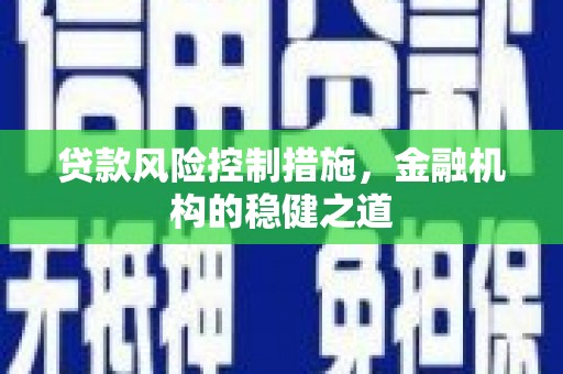 苍溪贷款风险控制措施，金融机构的稳健之道